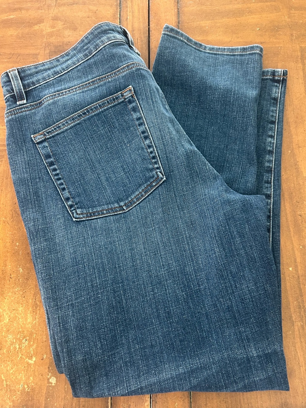 Eileen Fisher Organic Cotton Blue Straight-Leg Jeans Womens SZ 14 Boyfriend